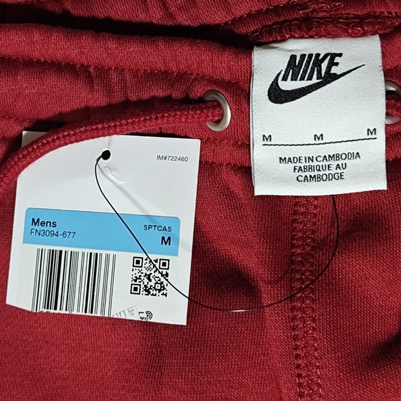 🚹 M US — Nike Club Fleece Chenille Logo Joggers FN3094-677 [TEAM RED] - Picture 4 of 9